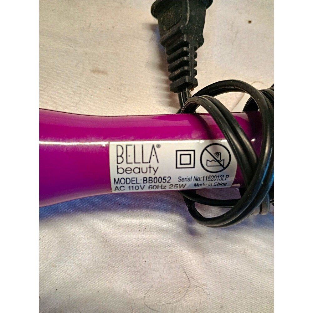 Bella Beauty BB0052 Clipless Curling Wand Purple Black Tested Working